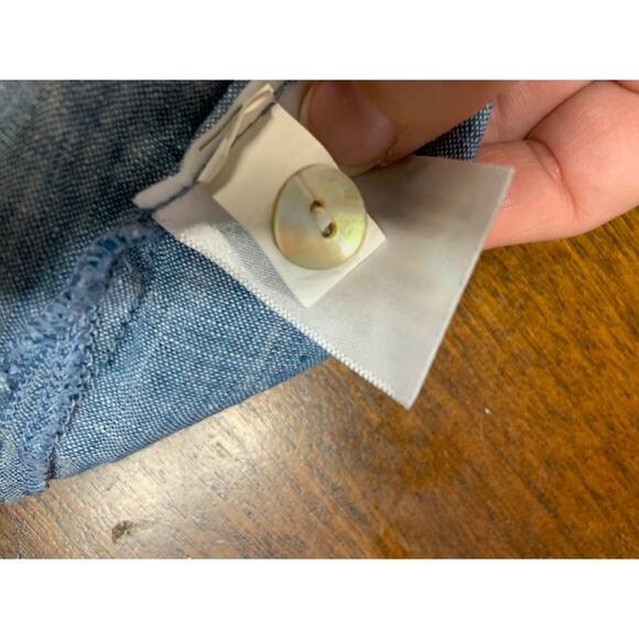 Orvis 100% Linen Lagenlook Cottage Core Women Small Top Boxy Oversized Light - Picture 7 of 8